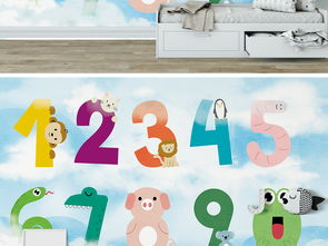 卡通Q版數(shù)字兒童房背景墻圖片設(shè)計素材 高清模板下載與數(shù)字動漫制作指南